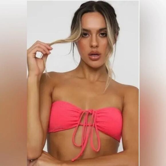 Women’s White Fox Boutique Sun-kissed Bikini Top Cherry Sparkles Size Large - Picture 4 of 7